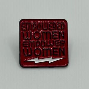 ✨5/$25✨ Empowering Women Red Enamel Pin with Lightning Bolt